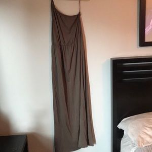 Brown one shoulder maxi dress